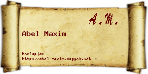 Abel Maxim névjegykártya